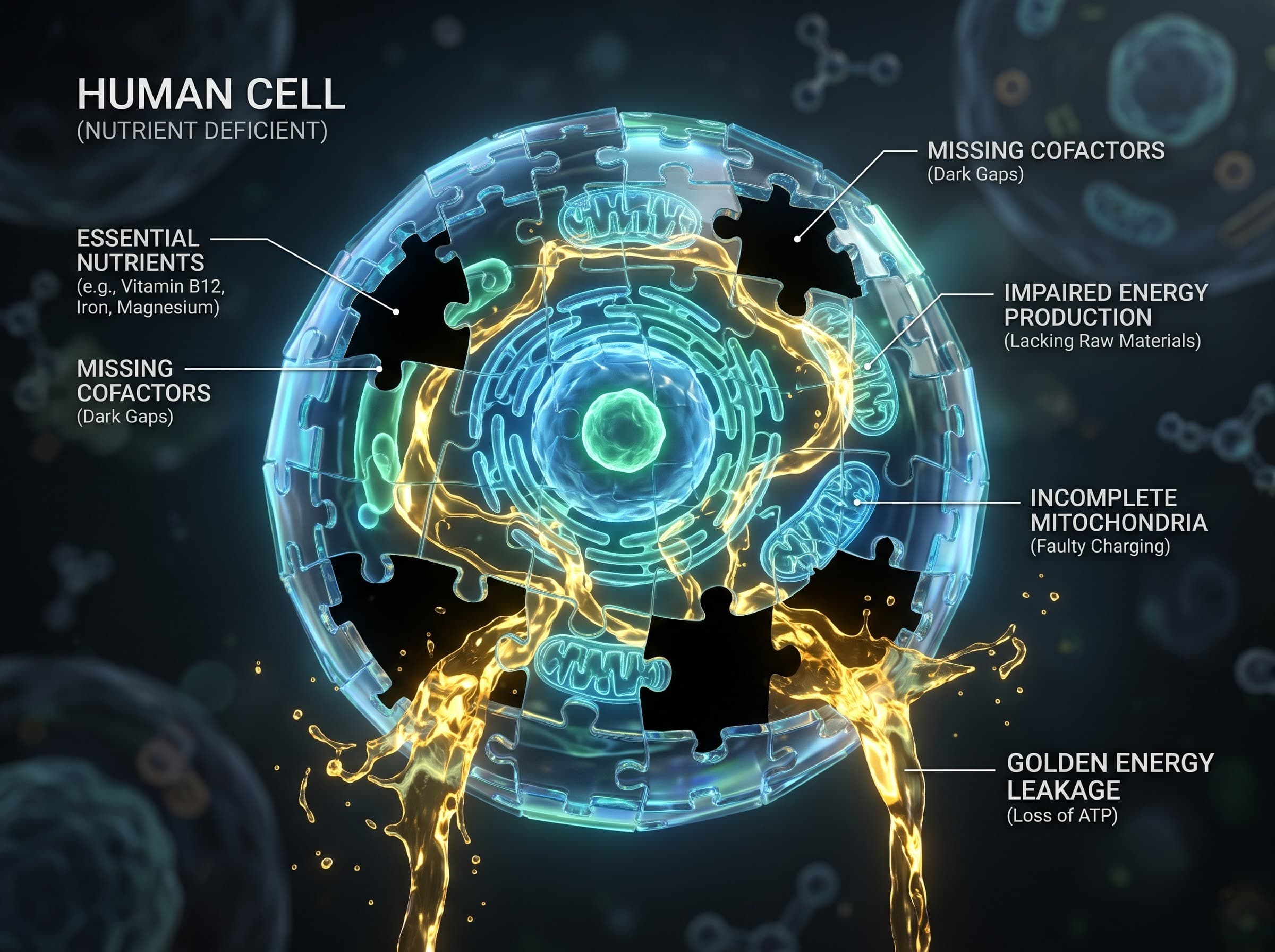 Lacking the raw materials for ATP